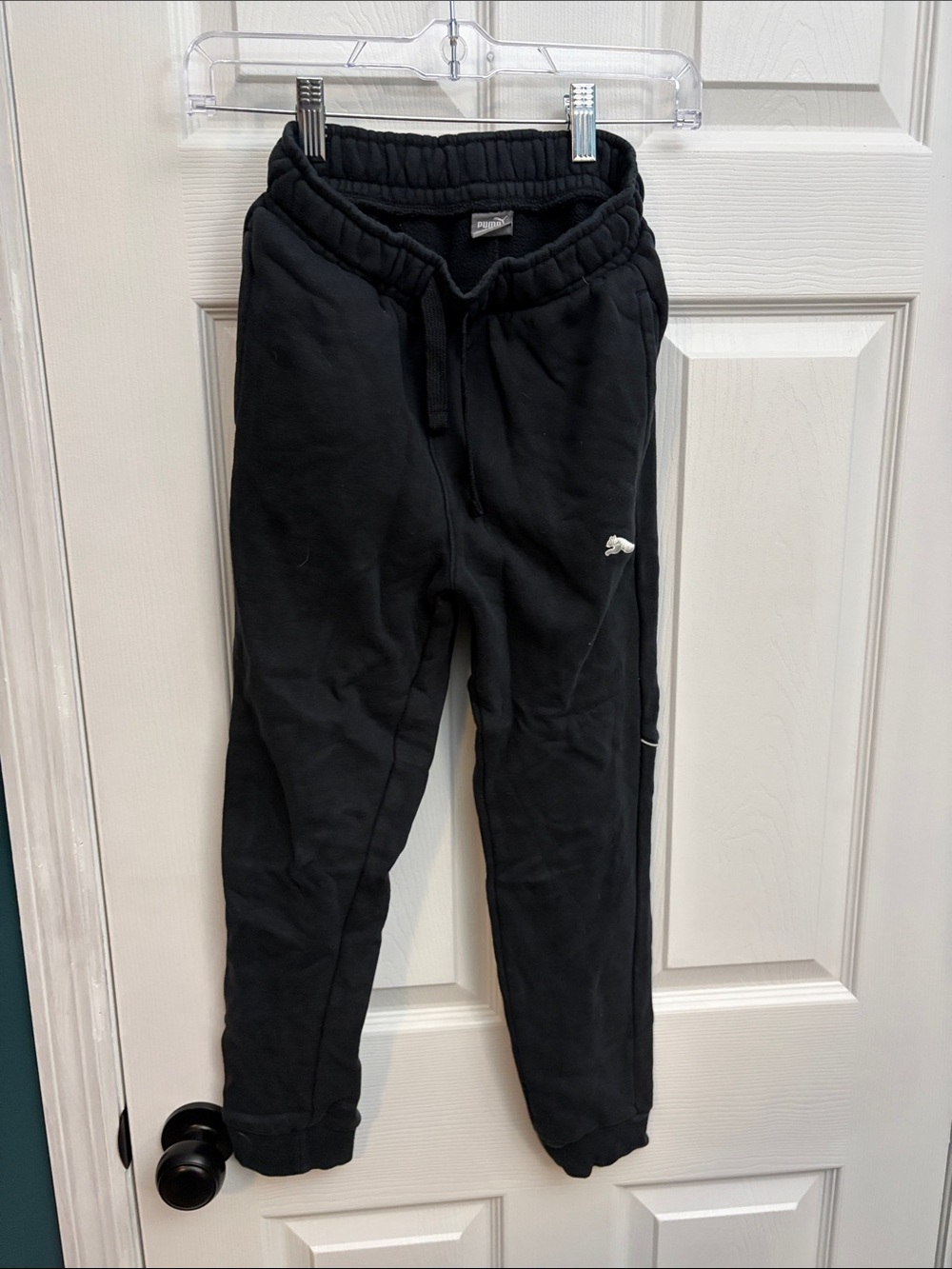 Puma Kids Black Drawstring Joggers with Subtle Logo